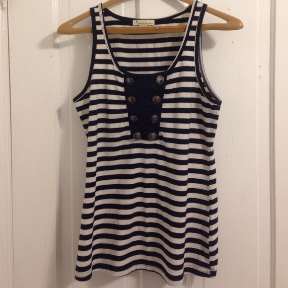 navy & white striped tank top // make an offer!