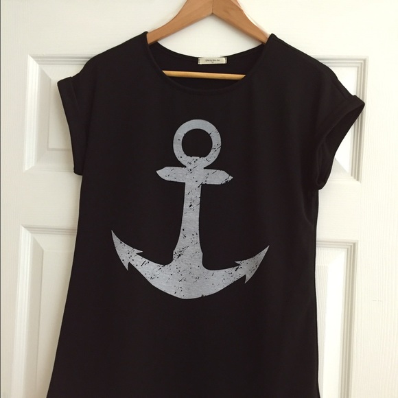 Black anchor print tee - Picture 4 of 4
