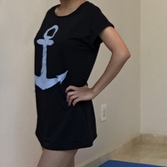 Black anchor print tee - Picture 2 of 4