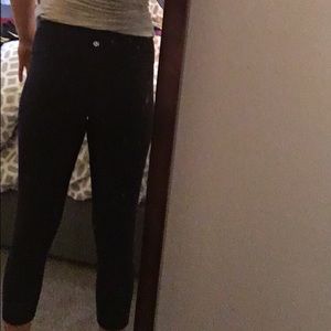 LULULEMON BLACK WUNDER UNDER CROPPED LEGGINGS