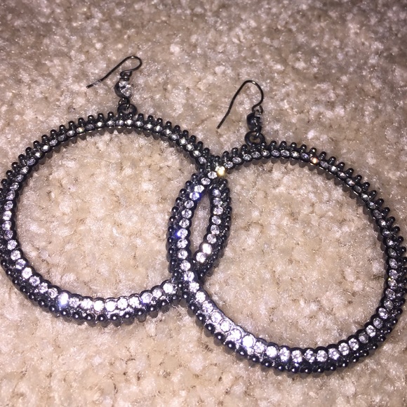 Rhinestone Hoop Earrings