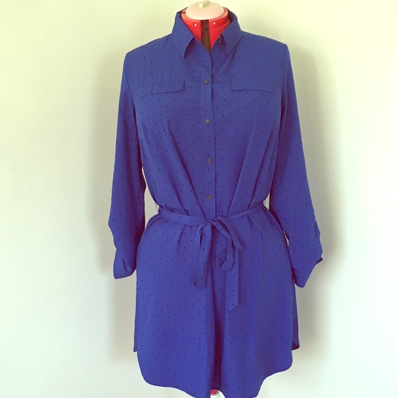 Shirt dress blue polka dot size xxl merona target
