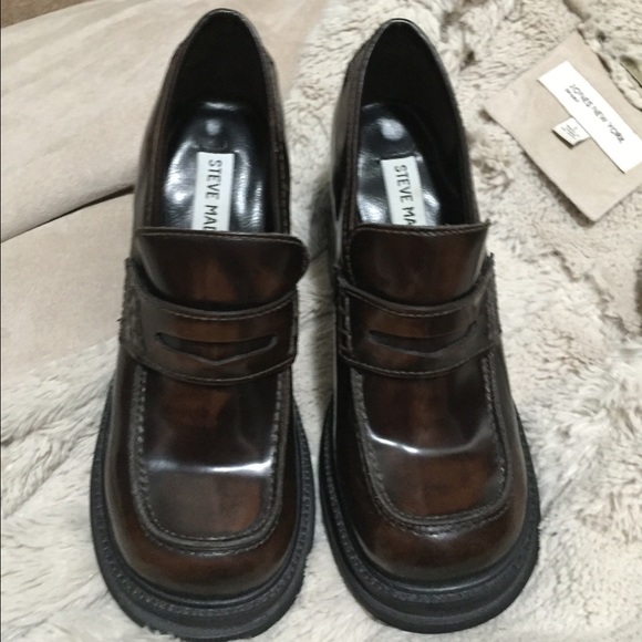 Steve Madden heeled penny loafers. ♻️me