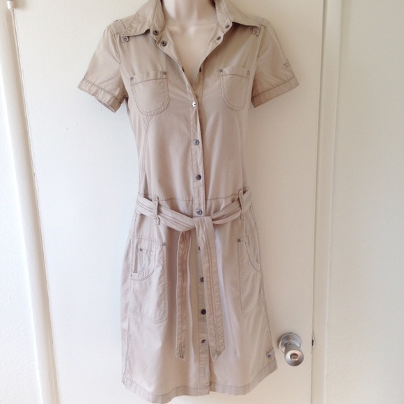 Esprit Khaki Cargo Dress with Tie Belt