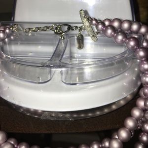 Kissaka lavender pearl like necklace