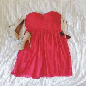 Coral Strapless Dress