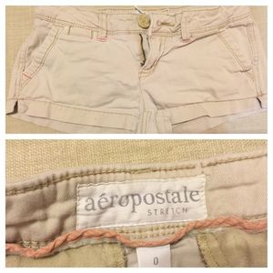 Stretchy khaki shorts