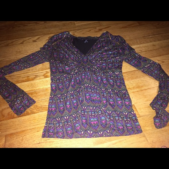 French Connection Tribal Print Top Medium - Picture 1 of 2