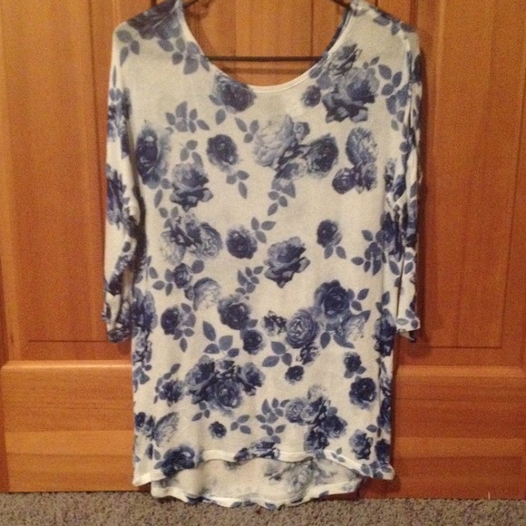 Long floral sweater