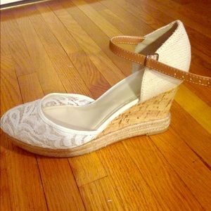Beautiful lacy wedges!  Love these shoes!