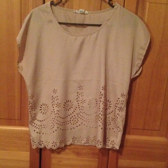 Blush colored short sleeve top
