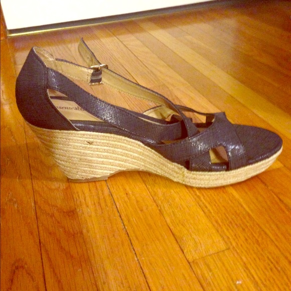 Navy wedges for work or play! Price is FIRM.