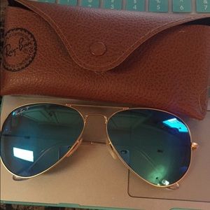 RAY BANS aviator flash lenses