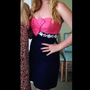 Lilly Pulitzer Strapless Dress with Embroidery!