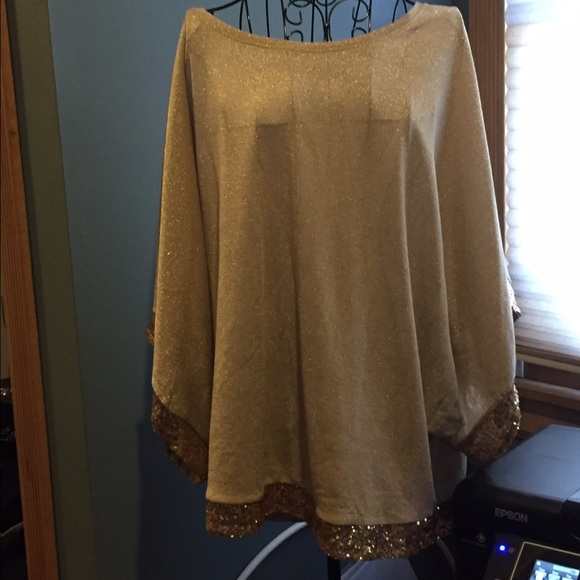 Gold dress shirt poncho style
