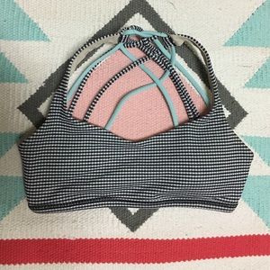 lululemon free to be wild - blackwhite& baby blue