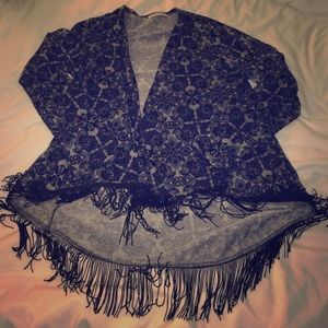 Fringed cardigan