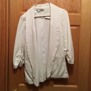 Cream 3/4 Length Necessary Objects Blazer