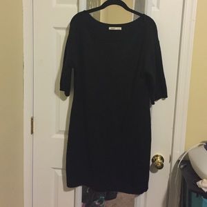 Black slouchy sweater dress