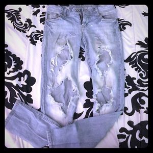 Extremely Distressed Skinny Jeans