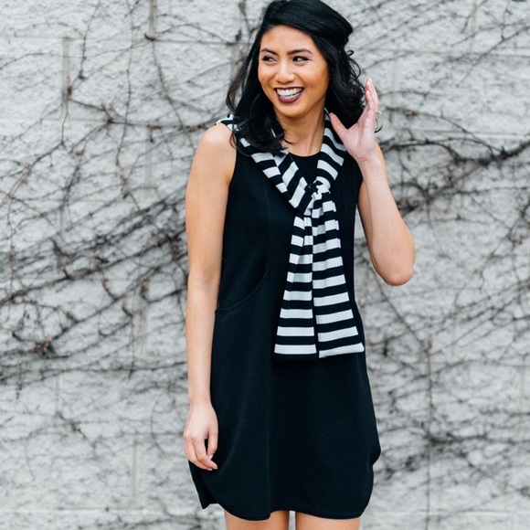 Black dress with removable hood