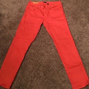 Coral j crew ankle jeans