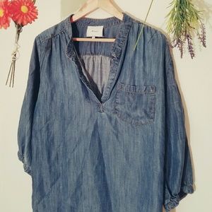 Anthro Chambray Blouse