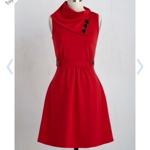 Modcloth Coach tour dress in rouge