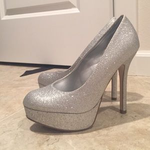 Silver Glitter Platforms