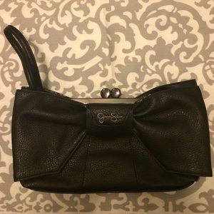 Jessica Simpson Black Bow Clutch/Wristlet