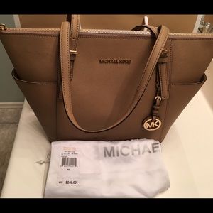 Michael Kors Jet Set Top Zip Saffiano Tote