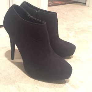 Black Velvet Platform Booties