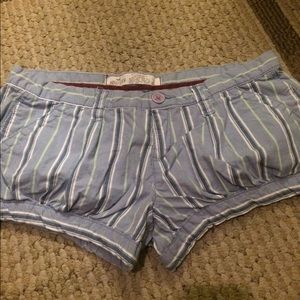 Hollister blue and white stripe shorts