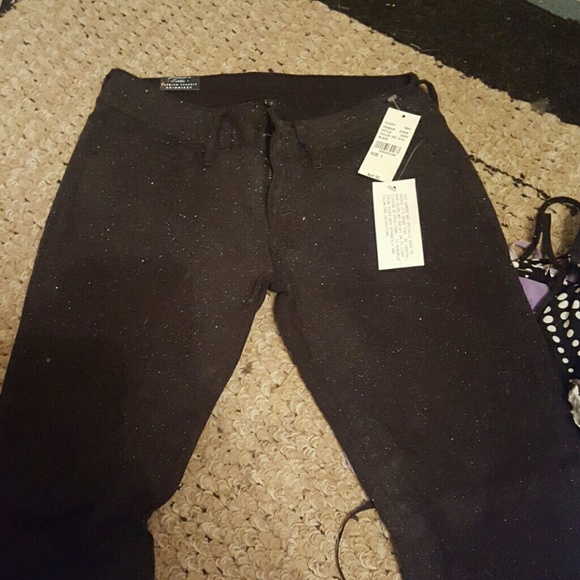 Black sparkle skinny pants - Picture 1 of 3
