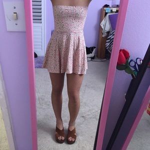 Strapless floral mini dress size small