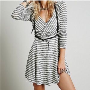 Free People striped wrap dress - NWT