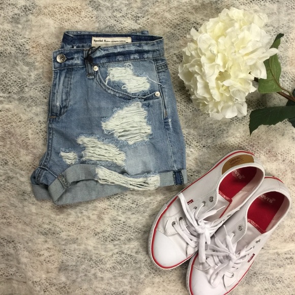 Destroyed Denim Shorts