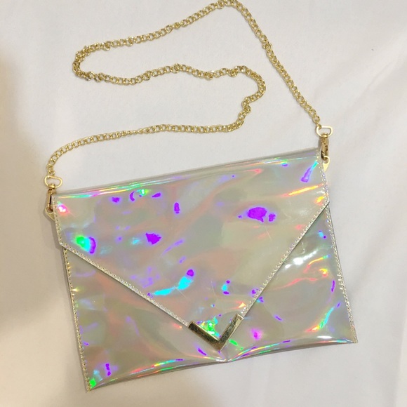 Holographic clutch envelope crossbody purse - Picture 2 of 2