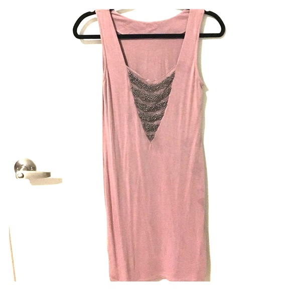 Blush with sequined panel dress from Asos