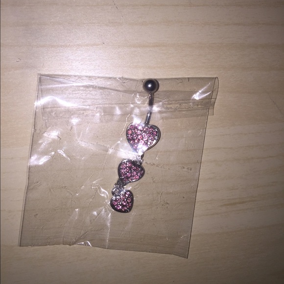 Pink Rhinestone Jeweled Belly Button Ring - Picture 3 of 5