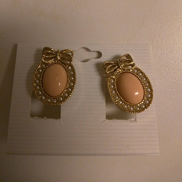 New Auth Korean pink bow elegant clip earring