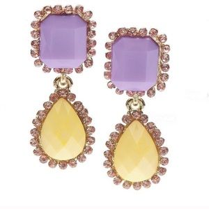 Pastel purple and yellow drop earrings