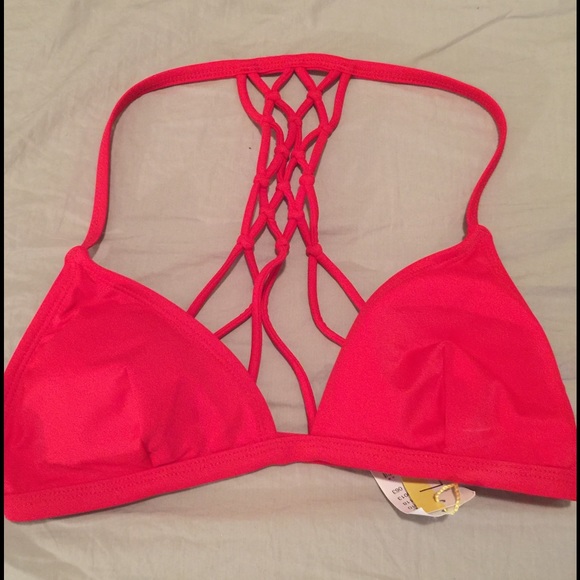LA Hearts Red Bikini Top
