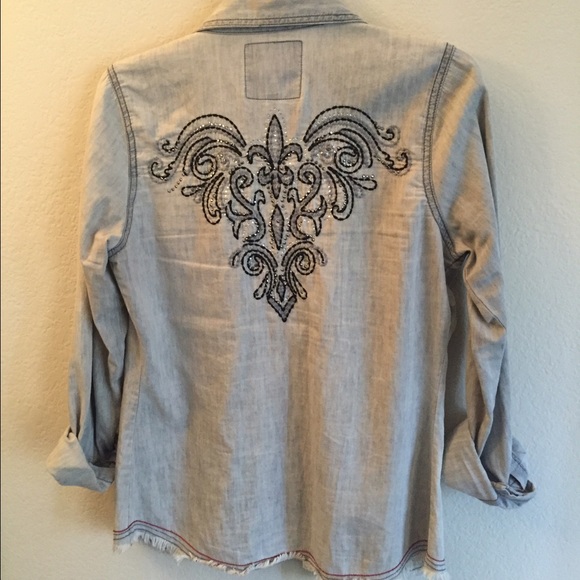 Bling button up long sleeve shirt