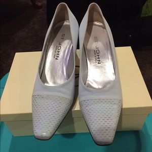 St John Ice Blue Low Heel Dress Shoe