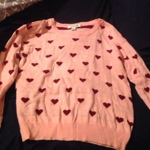 Fun Pink and red heart sweater. Forever 21
