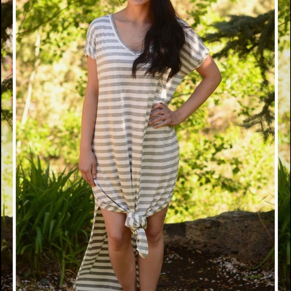 Slouchy oversized Striped Maxi Dress Shirtdress - Picture 3 of 3