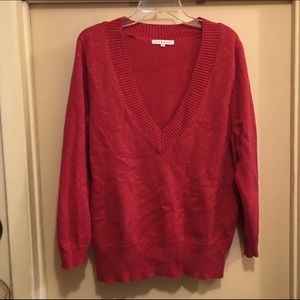 Cranberry V-Neck Sweater