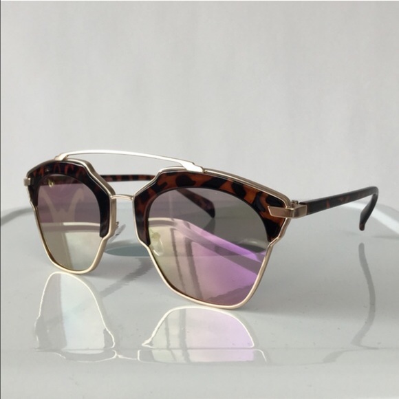 Accessories - Cat Eye Double Bridge Sunglasses w/ Purple Lenses Accessories - Cat Eye Double Bridge Sunglasses w/ Purple Lenses
