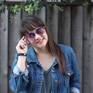 Accessories - Cat Eye Double Bridge Sunglasses w/ Purple Lenses Accessories - Cat Eye Double Bridge Sunglasses w/ Purple Lenses